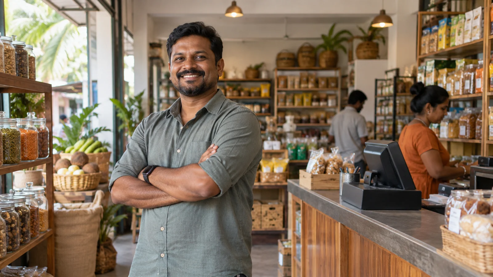 Sri Lankan entrepreneur in the independent shop he has grown